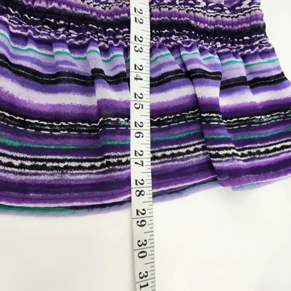 Chico's Women's Size 2 / US Large Purple‎ Print 3/4 Sleeve Button Blouse Top - Picture 5 of 5